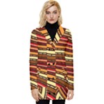 Waves Pattern Abstract Neutrals Button Up Hooded Coat 