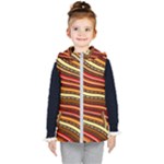 Waves Pattern Abstract Neutrals Kids  Hooded Puffer Vest