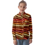 Waves Pattern Abstract Neutrals Kids  Long Sleeve Shirt