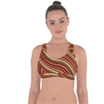 Waves Pattern Abstract Neutrals Cross String Back Sports Bra