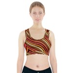 Waves Pattern Abstract Neutrals Sports Bra With Pocket