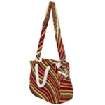 Waves Pattern Abstract Neutrals Rope Handles Shoulder Strap Bag