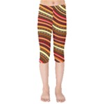 Waves Pattern Abstract Neutrals Kids  Capri Leggings 