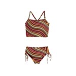 Waves Pattern Abstract Neutrals Girls  Tankini Swimsuit