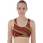 Waves Pattern Abstract Neutrals Back Weave Sports Bra