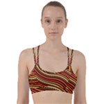 Waves Pattern Abstract Neutrals Line Them Up Sports Bra