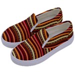 Waves Pattern Abstract Neutrals Kids  Canvas Slip Ons