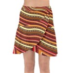 Waves Pattern Abstract Neutrals Wrap Front Skirt