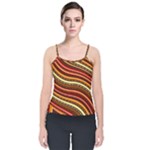 Waves Pattern Abstract Neutrals Velvet Spaghetti Strap Top