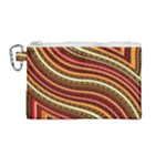 Waves Pattern Abstract Neutrals Canvas Cosmetic Bag (Medium)