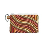 Waves Pattern Abstract Neutrals Canvas Cosmetic Bag (Small)