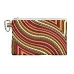 Waves Pattern Abstract Neutrals Canvas Cosmetic Bag (Large)