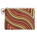 Waves Pattern Abstract Neutrals Canvas Cosmetic Bag (XL)