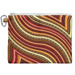 Waves Pattern Abstract Neutrals Canvas Cosmetic Bag (XXL)