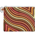 Waves Pattern Abstract Neutrals Canvas Cosmetic Bag (XXXL)