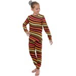 Waves Pattern Abstract Neutrals Kids  Long Sleeve Set 