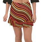 Waves Pattern Abstract Neutrals Fishtail Mini Chiffon Skirt