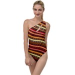 Waves Pattern Abstract Neutrals To One Side Swimsuit