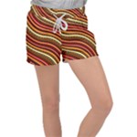 Waves Pattern Abstract Neutrals Women s Velour Lounge Shorts