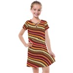 Waves Pattern Abstract Neutrals Kids  Cross Web Dress