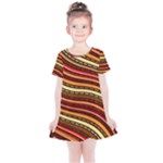 Waves Pattern Abstract Neutrals Kids  Simple Cotton Dress