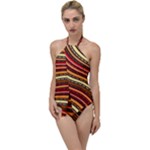 Waves Pattern Abstract Neutrals Go with the Flow One Piece Swimsuit