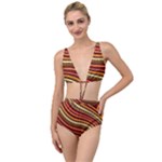 Waves Pattern Abstract Neutrals Tied Up Two Piece Swimsuit