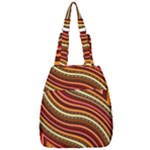 Waves Pattern Abstract Neutrals Center Zip Backpack