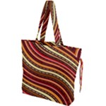 Waves Pattern Abstract Neutrals Drawstring Tote Bag