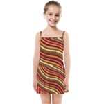 Waves Pattern Abstract Neutrals Kids  Summer Sun Dress