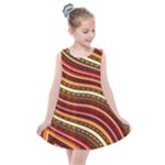 Waves Pattern Abstract Neutrals Kids  Summer Dress