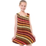 Waves Pattern Abstract Neutrals Kids  Cross Back Dress