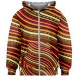 Waves Pattern Abstract Neutrals Kids  Zipper Hoodie Without Drawstring