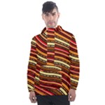 Waves Pattern Abstract Neutrals Men s Front Pocket Pullover Windbreaker