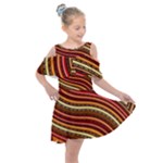 Waves Pattern Abstract Neutrals Kids  Shoulder Cutout Chiffon Dress