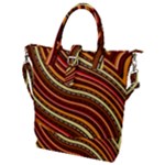 Waves Pattern Abstract Neutrals Buckle Top Tote Bag