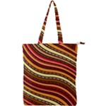 Waves Pattern Abstract Neutrals Double Zip Up Tote Bag