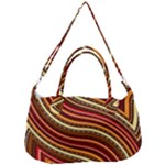 Waves Pattern Abstract Neutrals Removable Strap Handbag