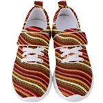 Waves Pattern Abstract Neutrals Women s Velcro Strap Shoes