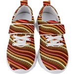 Waves Pattern Abstract Neutrals Kids  Velcro Strap Shoes