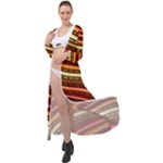 Waves Pattern Abstract Neutrals Maxi Chiffon Beach Wrap