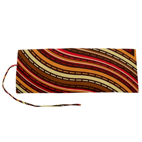 Waves Pattern Abstract Neutrals Roll Up Canvas Pencil Holder (S) from ArtsNow.com