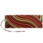 Waves Pattern Abstract Neutrals Roll Up Canvas Pencil Holder (M)