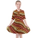 Waves Pattern Abstract Neutrals Kids  All Frills Chiffon Dress