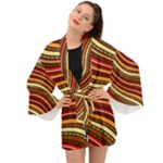 Waves Pattern Abstract Neutrals Long Sleeve Kimono