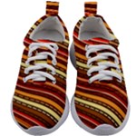 Waves Pattern Abstract Neutrals Kids Athletic Shoes