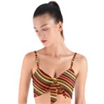 Waves Pattern Abstract Neutrals Woven Tie Front Bralet