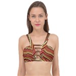 Waves Pattern Abstract Neutrals Cage Up Bikini Top