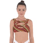 Waves Pattern Abstract Neutrals Bandaged Up Bikini Top