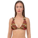 Waves Pattern Abstract Neutrals Double Strap Halter Bikini Top